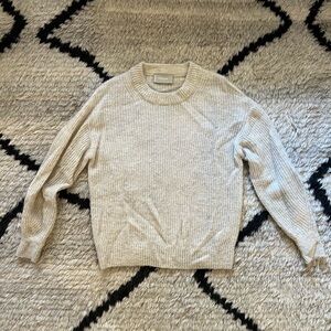 Everlane Cocoon Alpaca Cream Ribbed Sweater